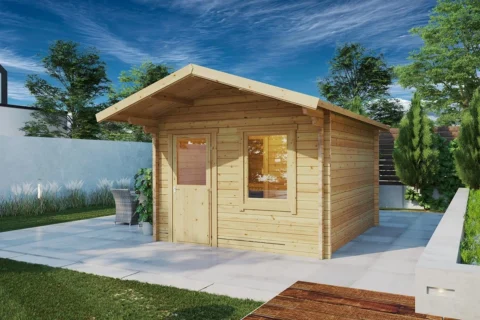 Outdoor log sauna 3.2 x 4.2 m