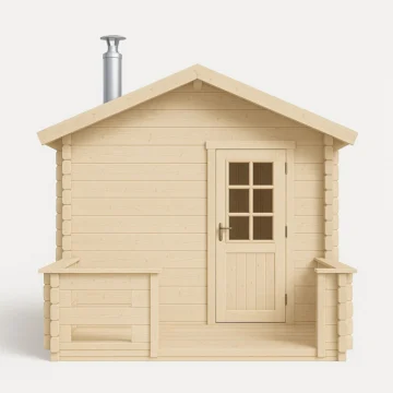 Outdoor log sauna 3 x 3 m