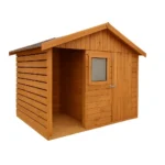 Wooden garden shed Vera 2.4 x 2.4 m + 1.5 x 2.4 m shelter