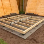 Terrain leveling and laying of base tiles