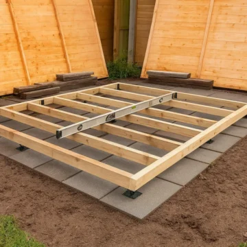 Terrain leveling and laying of base tiles