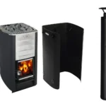 Sauna heater set Havria M3 with chimney and protective shield