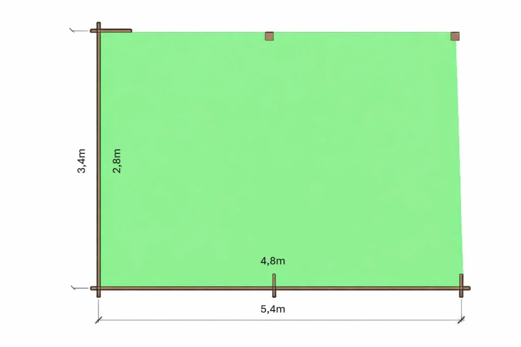 Roubený přístřešek 5,4 x 3,4m