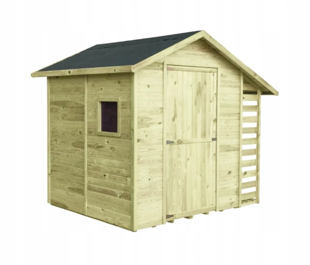 Wooden shed with woodshed Anapolis 3 x 3 m + 0.6 + 3 m